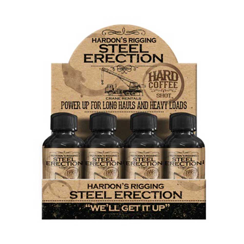 Steel Erection Hard Coffee Shot Display of 12 SS-HRSE004