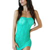 Lace Strapless Mini Dress Green