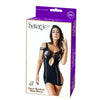 Sheer Keyhole Mini Dress Black