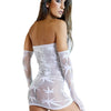 Sheer Keyhole Mini Dress White