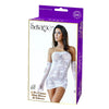 Sheer Keyhole Mini Dress White