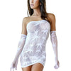 Sheer Keyhole Mini Dress White