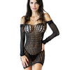 Tease Sleeve Mini Dress Black