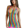 Rainbow Mini Fishnet Dress