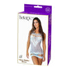 Sheer Halter Dress Blue