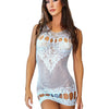 Sheer Halter Dress Blue