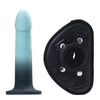 Duo Silicone Dildo (non Vibrating) With Harness Turquoise/black