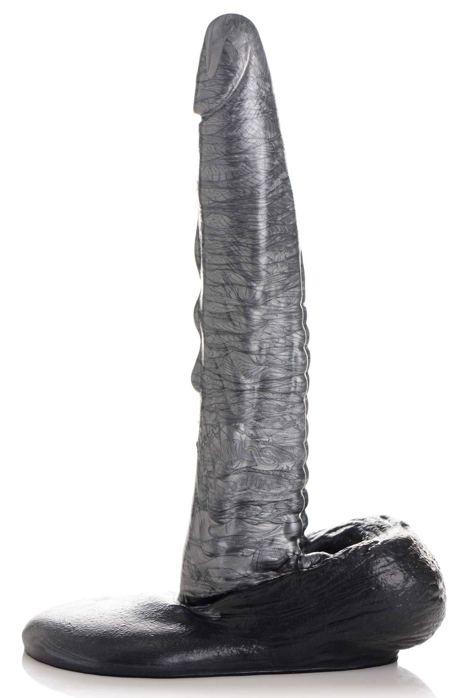 The Gargoyle Rock Hard Silicone Dildo -  Silver CC-AG875-SLV