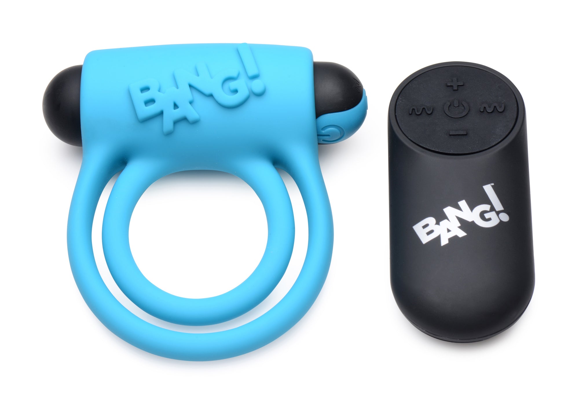 Bang - Silicone Cockring and Bullet With Remote Control - Blue BNG-AG572-BLU