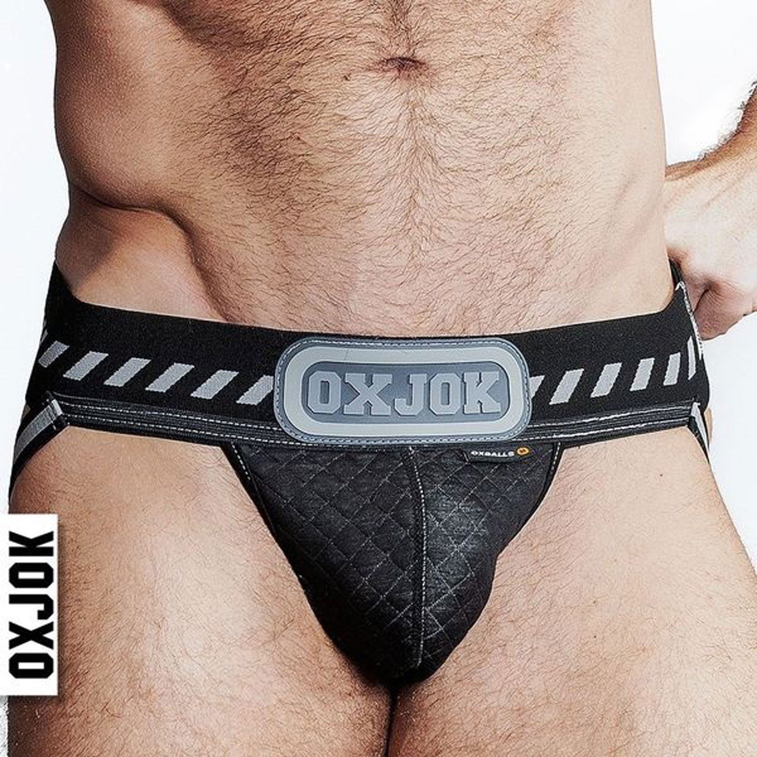 Packer Industrial Quilted Cargo Strapjock Black  Puff Small OX-JOK-1005-BLK-M