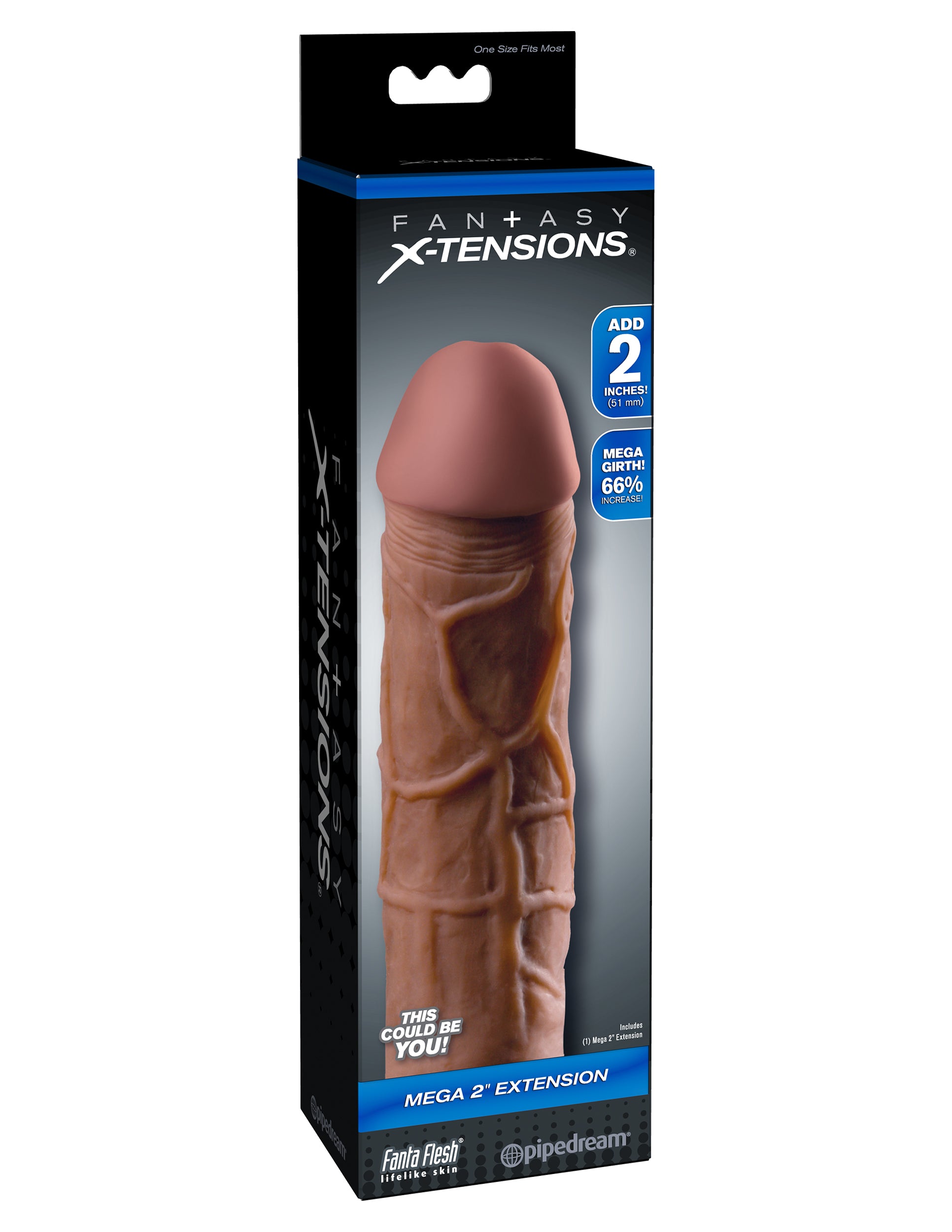 Fantasy X-Tension Mega 2-Inch Extension - Brown PD4114-29